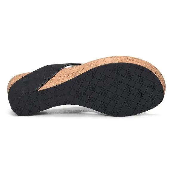 Donald J Pliner Gyer Wedge Slip On Sandals, Black  Size 8 NWOT