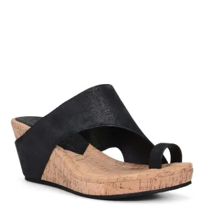 Donald J Pliner Gyer Wedge Slip On Sandals, Black  Size 8 NWOT