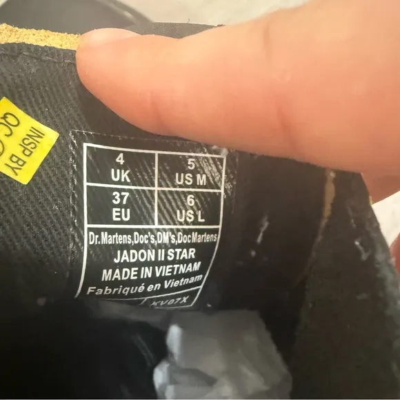 Dr Marten Boots Jadon II Star in Black &amp; Neon Yellow
