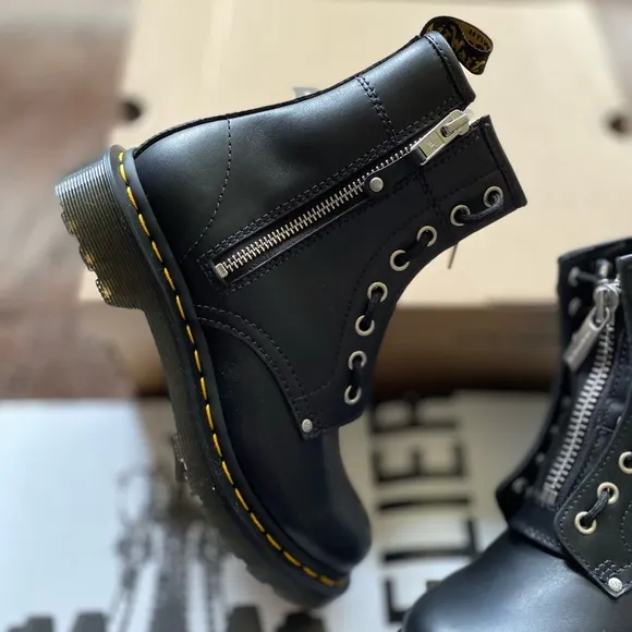 Dr. Martens 1460 Double Zip Leather Lace Up Boots