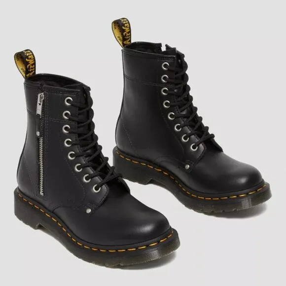 Dr. Martens 1460 Double Zip Leather Lace Up Boots