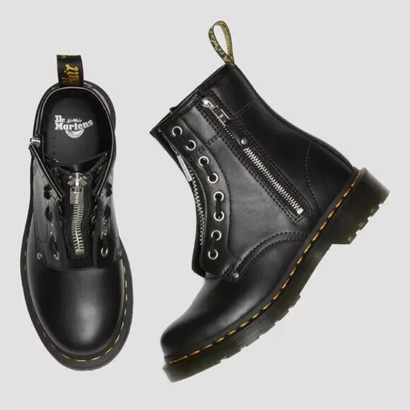 Dr. Martens 1460 Double Zip Leather Lace Up Boots
