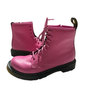 Dr. Martens 1460 J Boots NEW size 3 EU 34 Thrift Pink Leather 8‎ Eye Lace Up