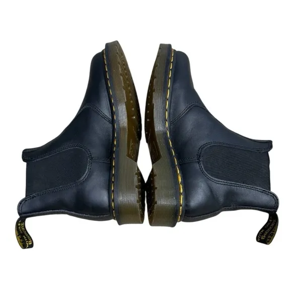 Dr. Martens 2976 VONDA CHELSEA BOOTS Size 5 Black Leather Floral Rose Boot