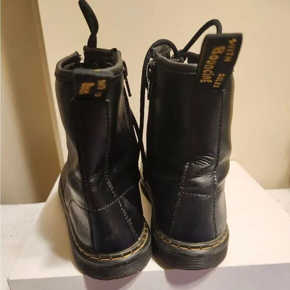 Dr. Martens &quot;Zavala&quot; Black Leather Combat Boots Womens sz 7/38 Ret. $225