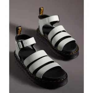 Dr. Martens Blaire White Leather Platform Sandals - Women's Size 8