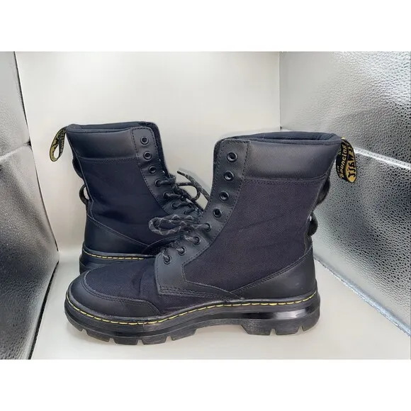 Dr Martens Boots Combs Tech Jungle Mens 9 Womens 10 Black Canvas (no strap)