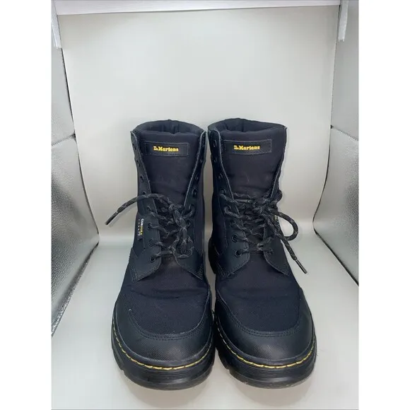 Dr Martens Boots Combs Tech Jungle Mens 9 Womens 10 Black Canvas (no strap)