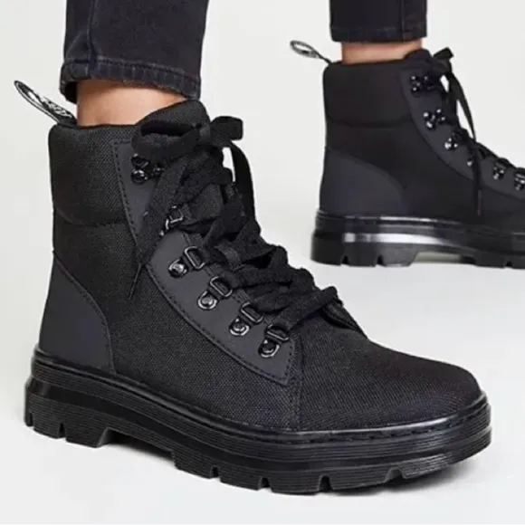 Dr. Martens Combs W Women's Black Utility Combat Boot Size 6