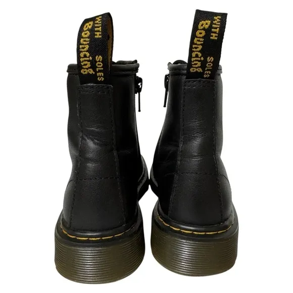 Dr. Martens Junior 1460 Softy T Black Leather Lace Up Boots Unisex Size 1