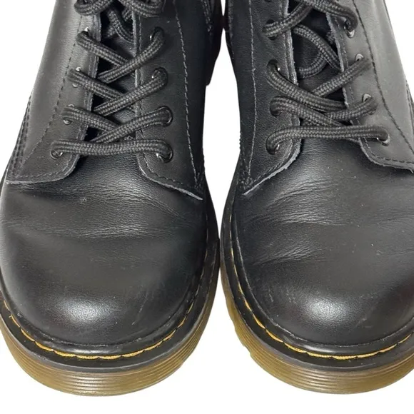 Dr. Martens Junior 1460 Softy T Black Leather Lace Up Boots Unisex Size 1