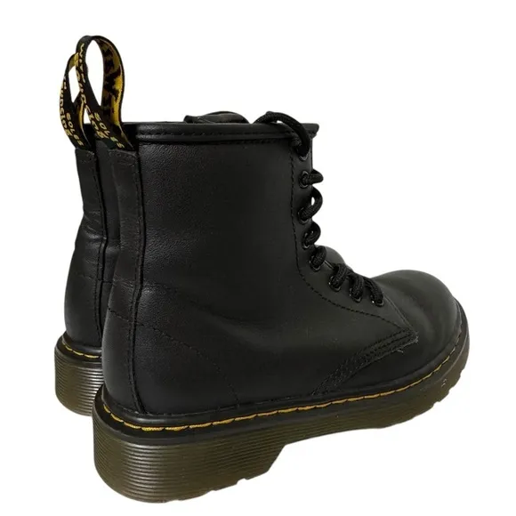 Dr. Martens Junior 1460 Softy T Black Leather Lace Up Boots Unisex Size 1