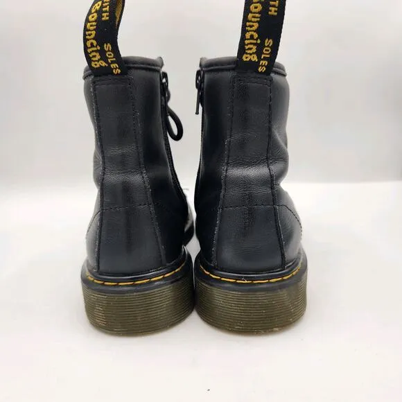 Dr. Martens Junior 1460 Softy T Leather Lace Up Boots Kids Size 3 Black