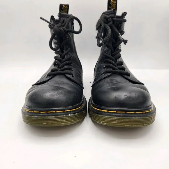 Dr. Martens Junior 1460 Softy T Leather Lace Up Boots Kids Size 3 Black