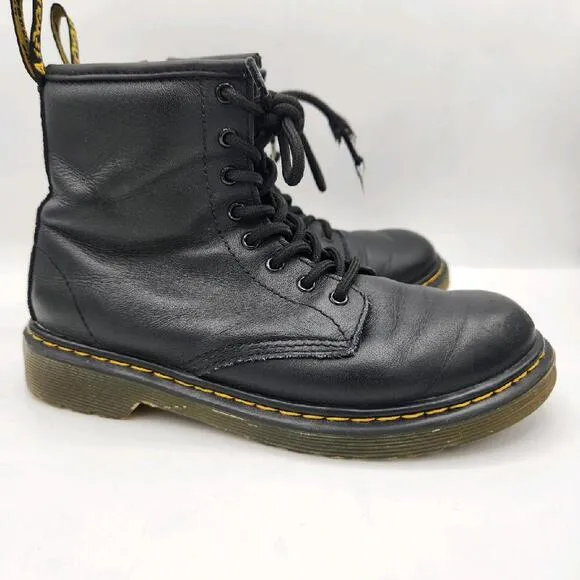 Dr. Martens Junior 1460 Softy T Leather Lace Up Boots Kids Size 3 Black