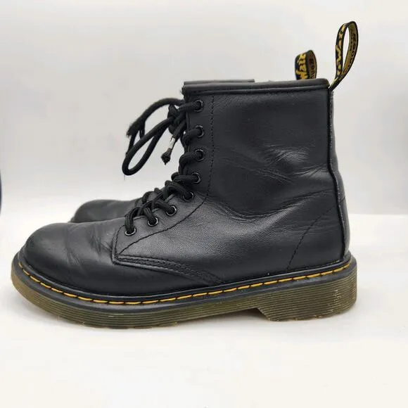 Dr. Martens Junior 1460 Softy T Leather Lace Up Boots Kids Size 3 Black
