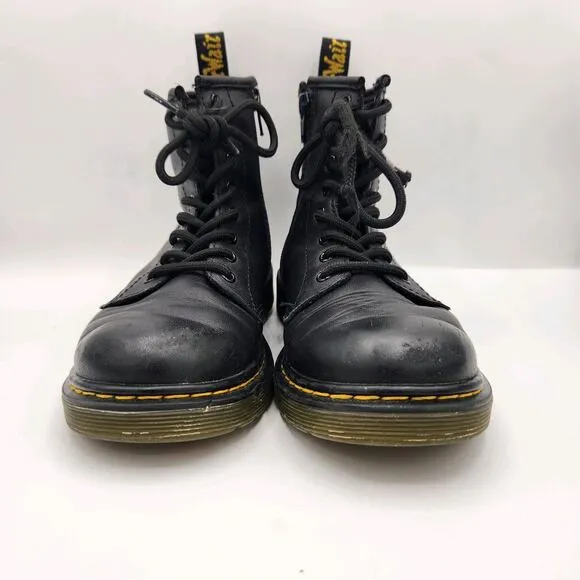 Dr. Martens Junior 1460 Softy T Leather Lace Up Boots Kids Size 3 Black