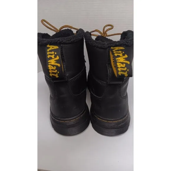 Dr. Martens Men Black 9 Combs Tech Faux Fut Lined Lace Up Outdoor Boots