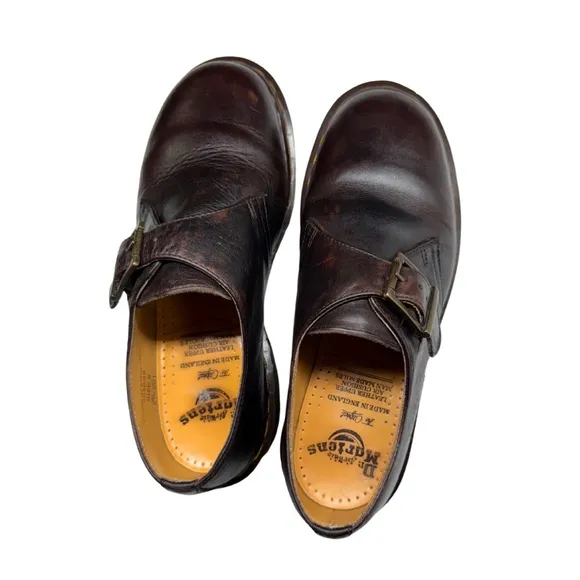 Dr Martens monk strap made in England vintage Slip-On leather loafers W8 2039