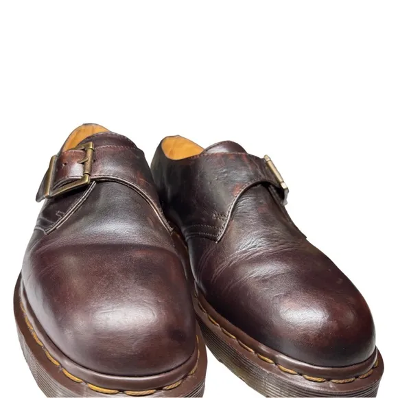 Dr Martens monk strap made in England vintage Slip-On leather loafers W8 2039
