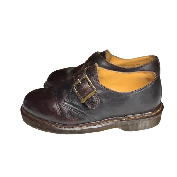 Dr Martens monk strap made in England vintage Slip-On leather loafers W8 2039