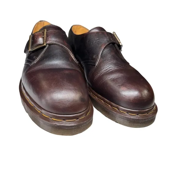 Dr Martens monk strap made in England vintage Slip-On leather loafers W8 2039