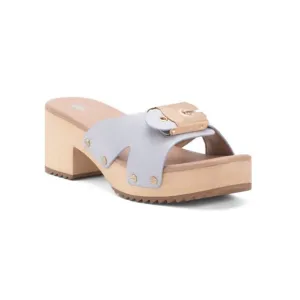 DR. SCHOLL'S Blue Made In Brazil Leather Original Max Heeled Sandals