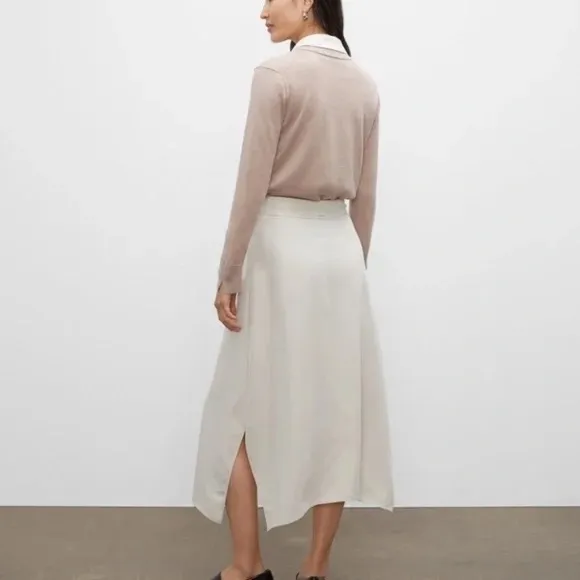 Drape Midi Skirt - New - NEVER WORN - Silver Birch/ Cream Cub Monaco Size 4