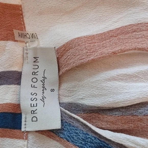 DRESS Forum Los Angeles  striped belted midi length shirt dress. Size small.