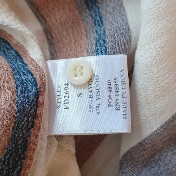 DRESS Forum Los Angeles  striped belted midi length shirt dress. Size small.