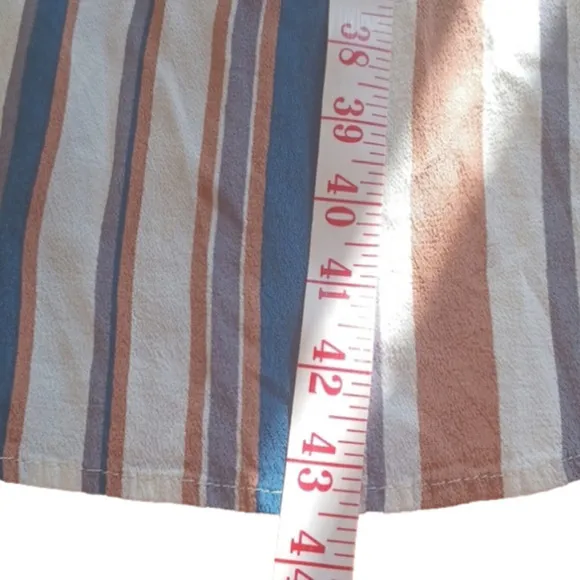 DRESS Forum Los Angeles  striped belted midi length shirt dress. Size small.