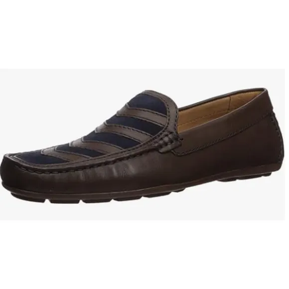 Driver Club USA Men's Leather Malibu Driver Loafer, Brown/Red, Size 8