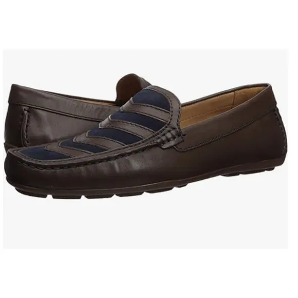 Driver Club USA Men's Leather Malibu Driver Loafer, Brown/Red, Size 8
