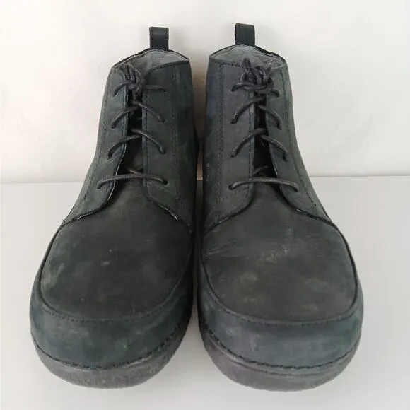 Duluth Trading Women's SZ 9.5 Seneca Falls Laced Ankle Boot Black Leather 21911