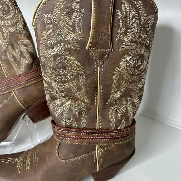 Durango Americana USA Western Cowboy Boots Buckle Embroidered Women - Size 9.5M