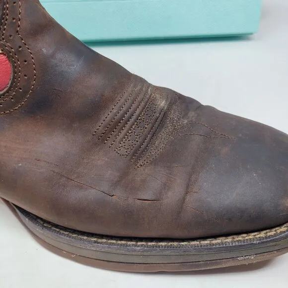 Durango Rebel American Flag 12” Western Cowboy Boot DK Brown DB5554 Mens Sz 12 D
