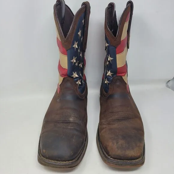 Durango Rebel American Flag 12” Western Cowboy Boot DK Brown DB5554 Mens Sz 12 D