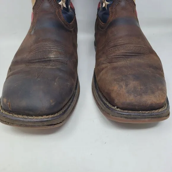 Durango Rebel American Flag 12” Western Cowboy Boot DK Brown DB5554 Mens Sz 12 D