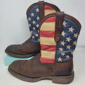Durango Rebel American Flag 12” Western Cowboy Boot DK Brown DB5554 Mens Sz 12 D