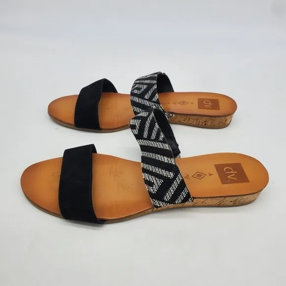 DV by Dolce Vita Shoes Women’s 10 Bailey Dual Strap Cork Slides Sandals