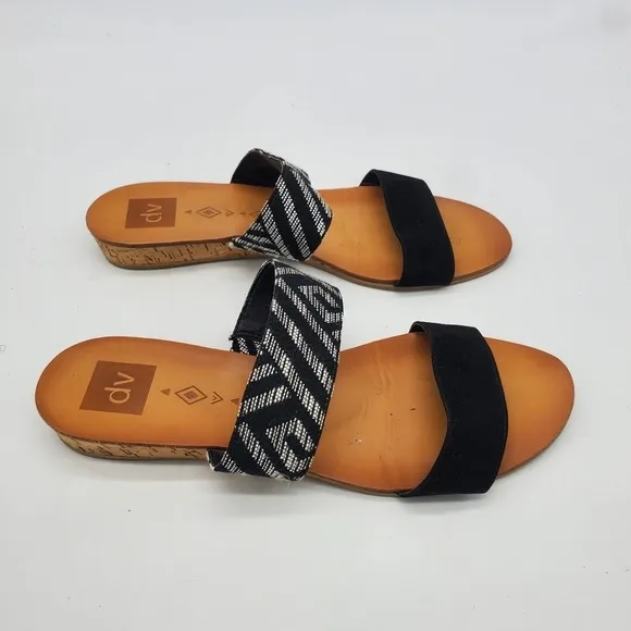 DV by Dolce Vita Shoes Women’s 10 Bailey Dual Strap Cork Slides Sandals