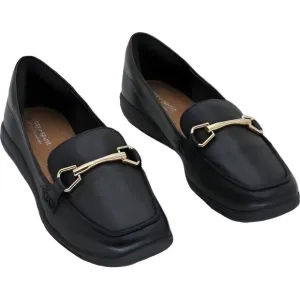 Easy Spirit Womens Amalie Black Leather Loafer Slip On Size 7W