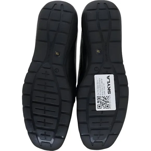 Easy Spirit Womens Amalie Black Leather Loafer Slip On Size 7W