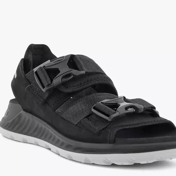 Ecco ExoWrap Mens Black Sandals Size 10 10.5