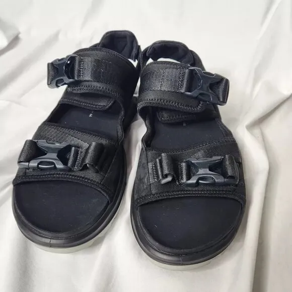 Ecco ExoWrap Mens Black Sandals Size 10 10.5