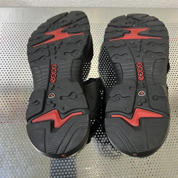 Ecco Men's  Black Leather Offroad 2.0 Sandals Double Strap Size US 6-6.5 EU 40