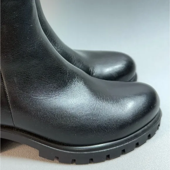 ECCO Modtray Black Leather Zip-Up Ankle Boots EU 37 NWOT