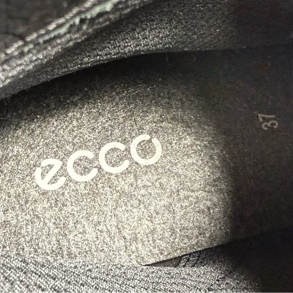ECCO Modtray Black Leather Zip-Up Ankle Boots EU 37 NWOT