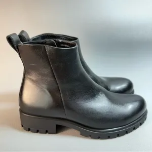 ECCO Modtray Black Leather Zip-Up Ankle Boots EU 37 NWOT