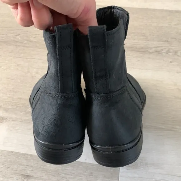 Ecco Touch 15 Suede Chelsea Boots Ankle size 8 leather zipper black